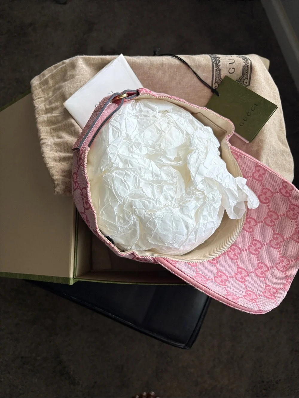 Gucci Pink GG Monogram Baseball Hat